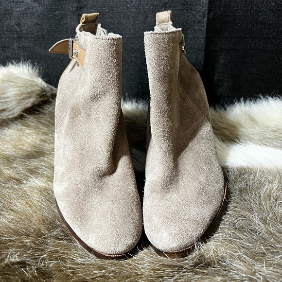 COACH HEWES Suede Chelsea Boots women’s 5 A6843 Zip Up Block Heel - Picture 4 of 11